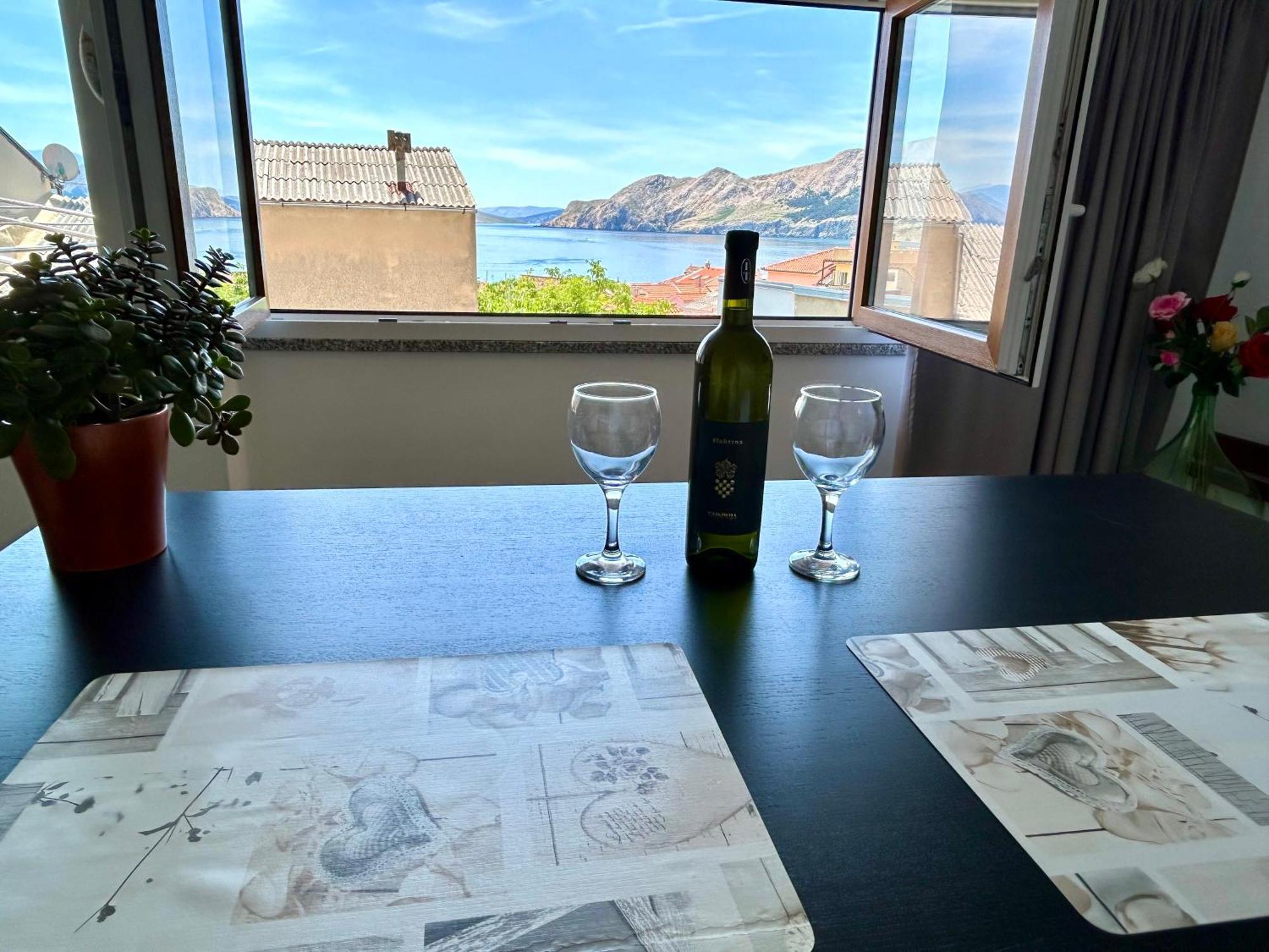 Studio Neven With Sea View Baška Exteriör bild